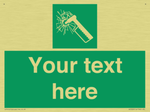 Custom sign safe condition emergency hammer